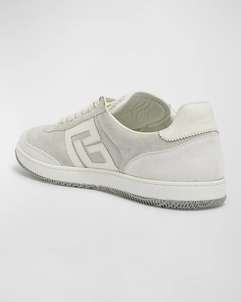 Balmain Men's Swan Calfskin and Suede Low-Top Sneakers 3