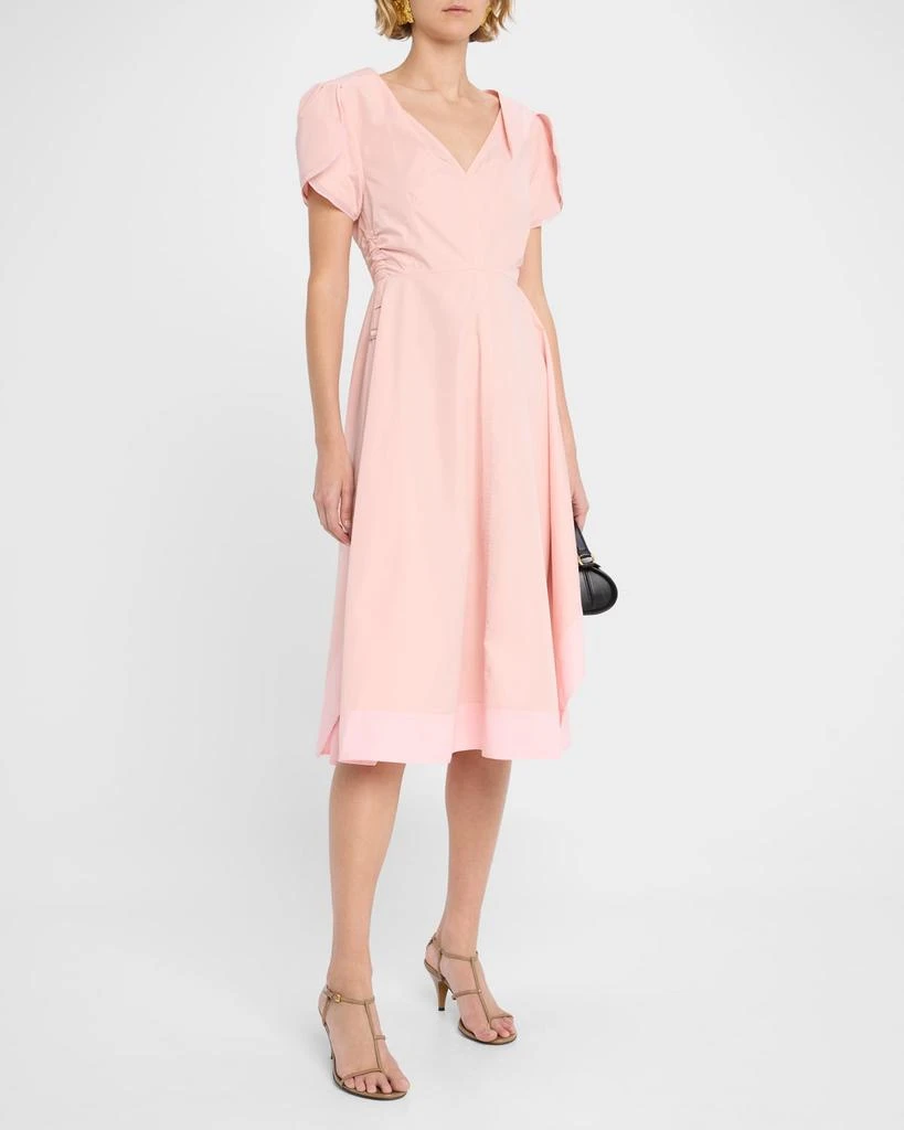 3.1 Phillip Lim V-Neck Tulip-Sleeve Midi Dress 4