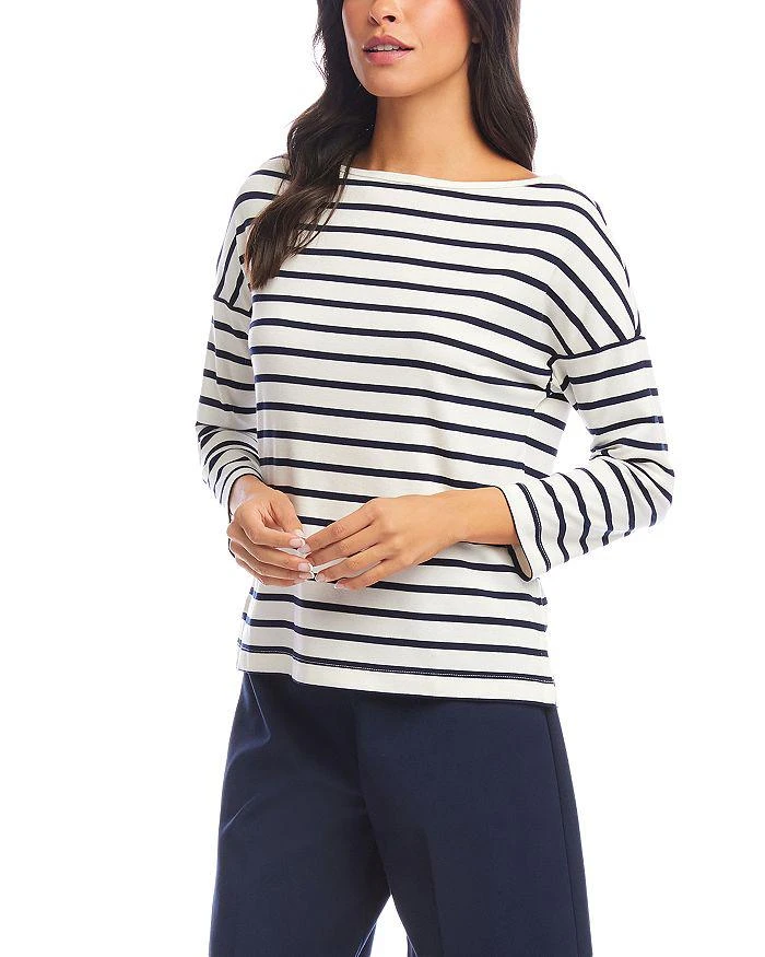 Karen Kane Petite Striped Boat Neck Top 5