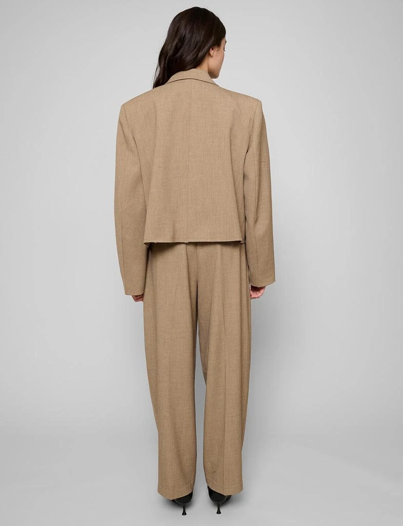 Pixie Market Dani Cropped Boxy Blazer in Brown 4