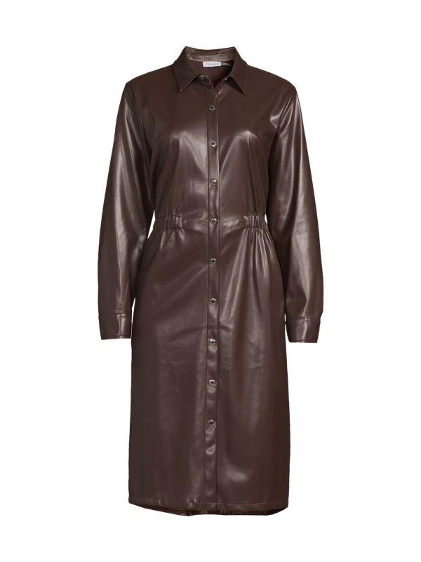 Calvin Klein Faux Leather Shirtdress 3