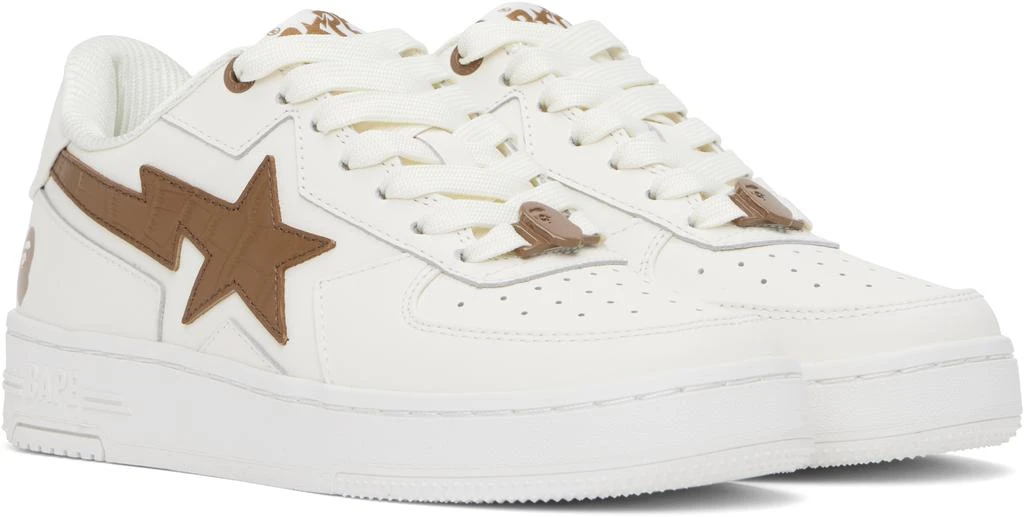 Bape Off-White & Brown 'BAPE' STA ICON Sneakers 4