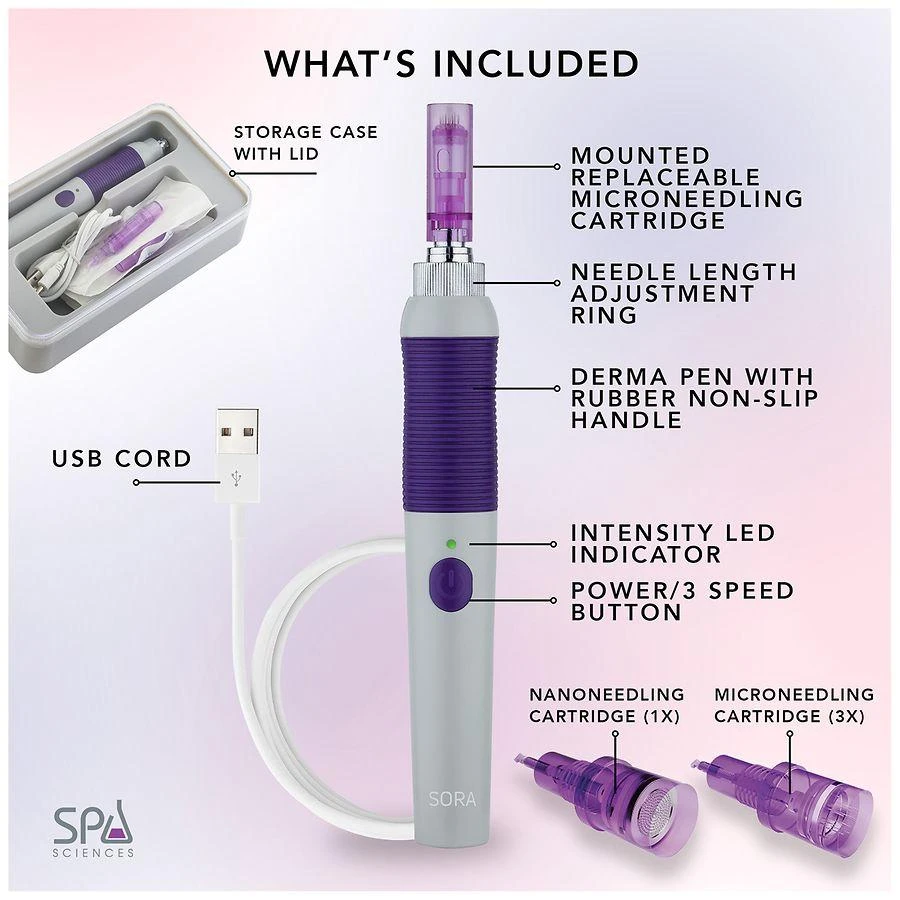Spa Sciences Sora Microneedle Derma Pen System - USB Rechargeable 3