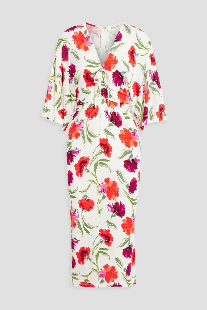 Diane von Furstenberg Valerie floral-print ruched stretch-jersey midi dress