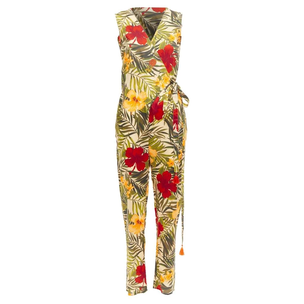 MIGUELINA tropical floral print wrap jumpsuit 1