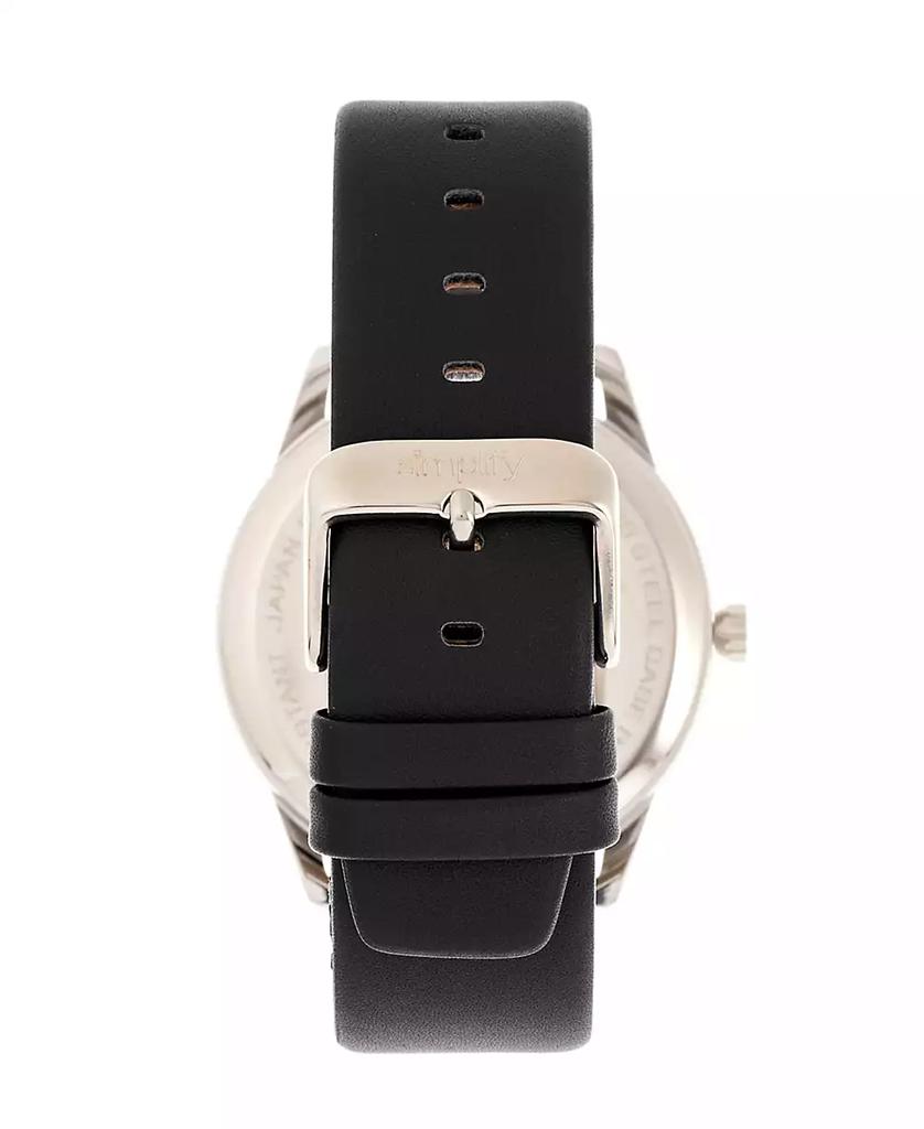 Simplify Quartz The 6300 White Dial, Genuine Black Leather Watch 41mm