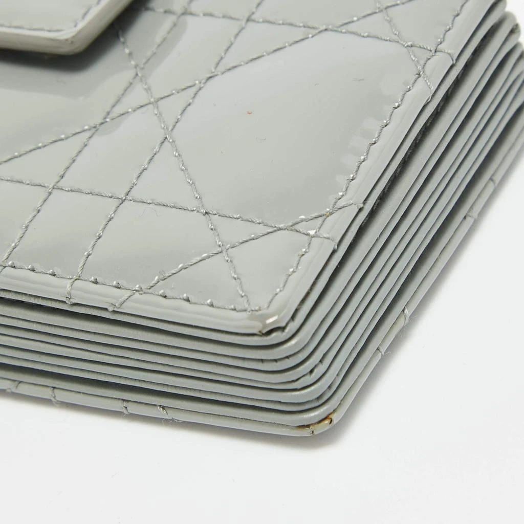 Dior Dior Grey Cannage Patent Leather Lady Dior 5 Gusset Card Holder 10
