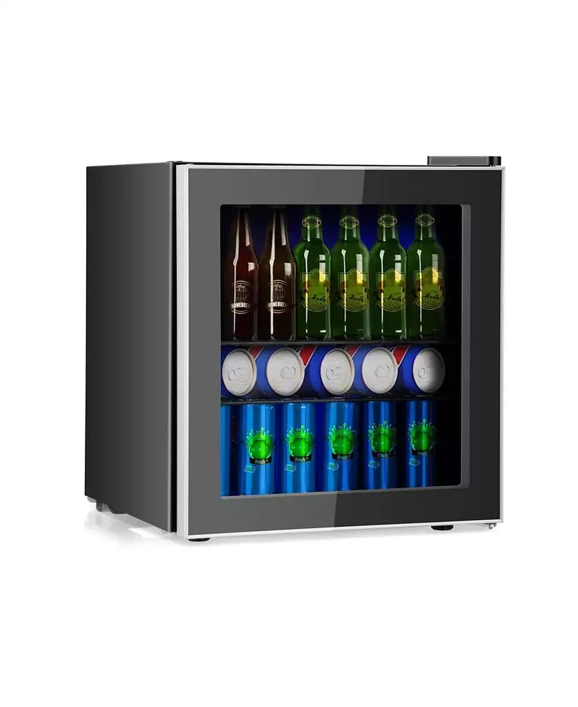 SUGIFT 60 Can Beverage Mini Refrigerator with Glass Door