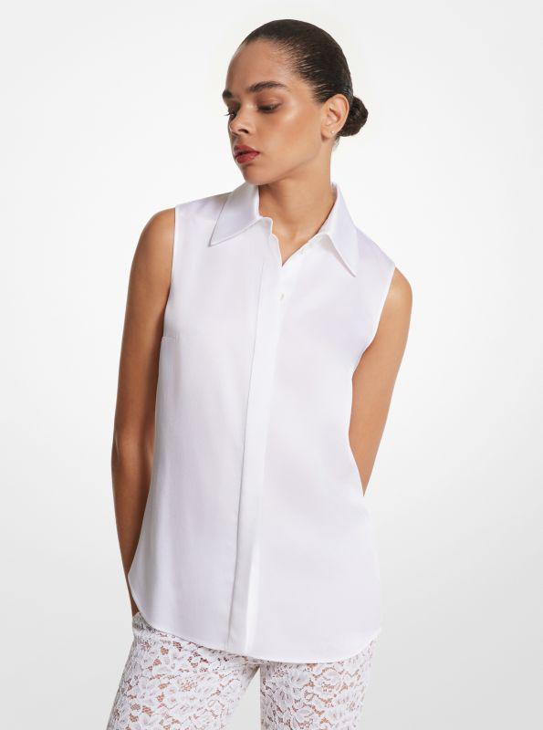 ワンピース Michael Kors Embroidered chambray shirt dress Michael Kors Embroidered Chambray Shirt Dress - Shirts