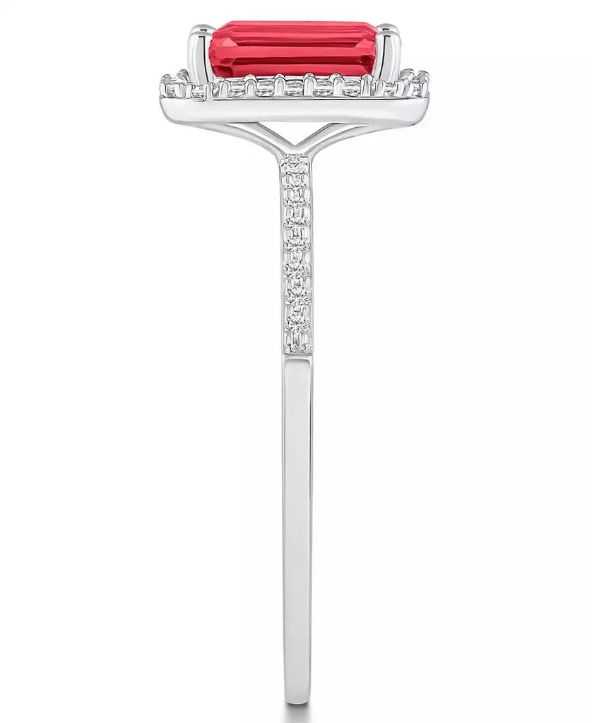 Macy
s Lab-Grown Ruby (2 ct. t.w.) and Lab-Grown Sapphire (1/4 ct. t.w.) Halo Ring in 10K White Gold 4
