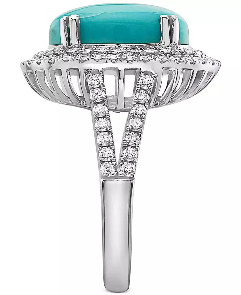 Effy EFFY® Turquoise 
Diamond (7/8 ct. t.w.) Halo Ring in 14k White Gold 5