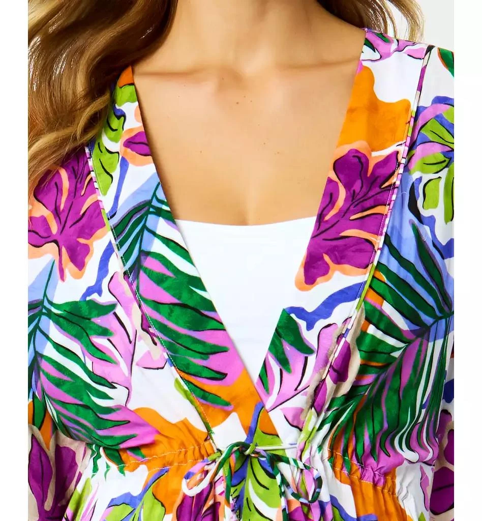 Anne Cole Women's Printed Tie Front Kaftan 3