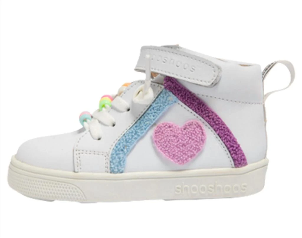 Shooshoos Girl's Wonderwall Hightop Sneaker In White 2