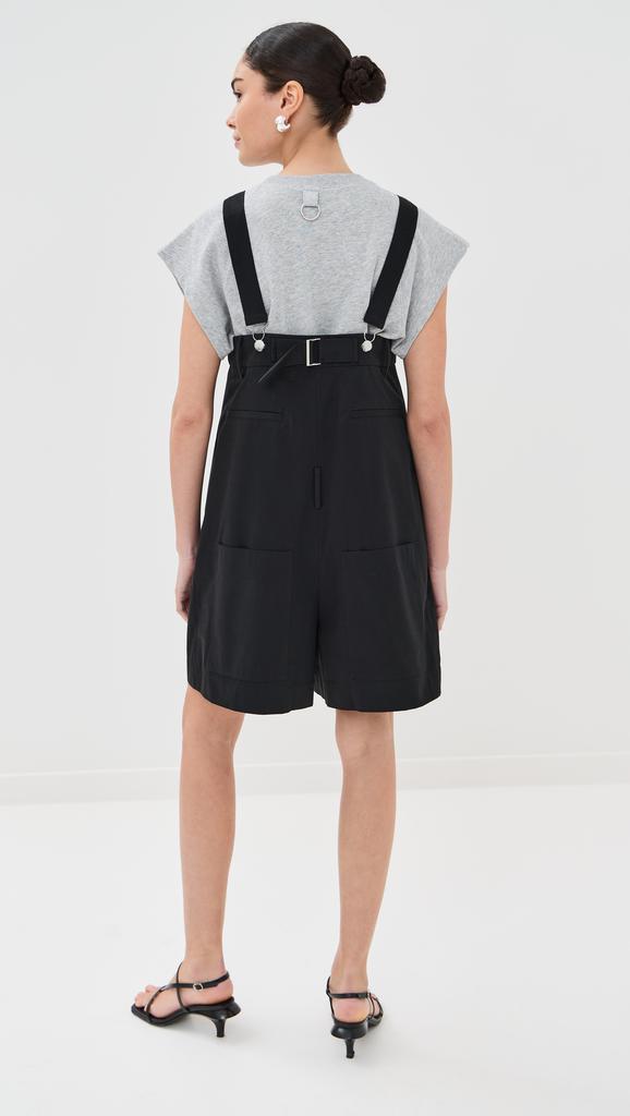 Tibi Bio Twill Overall Shorts
