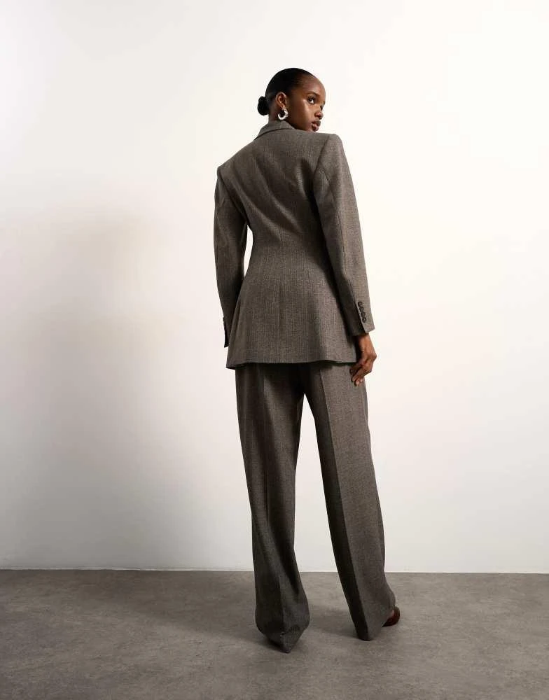 Topshop Tolu Coker x Topshop tailored trouser in taupe 4
