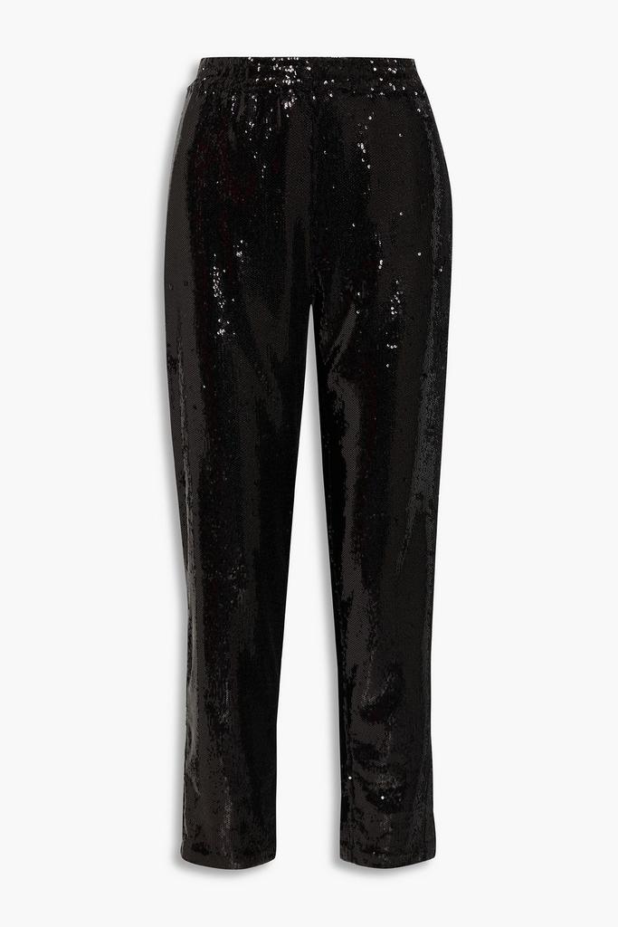 HALSTON Hannah sequined stretch-mesh tapered pants