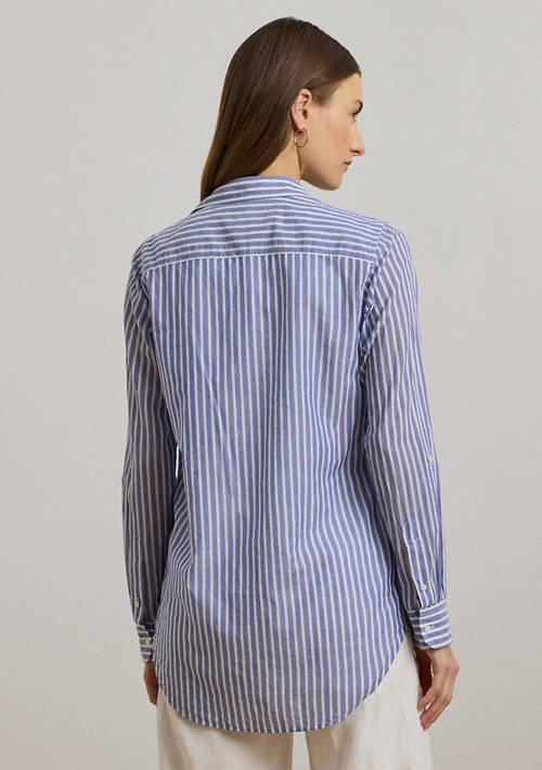Ralph Lauren Ralph Lauren Women S Relaxed Fit Voile Roll Tab Sleeve Shirt