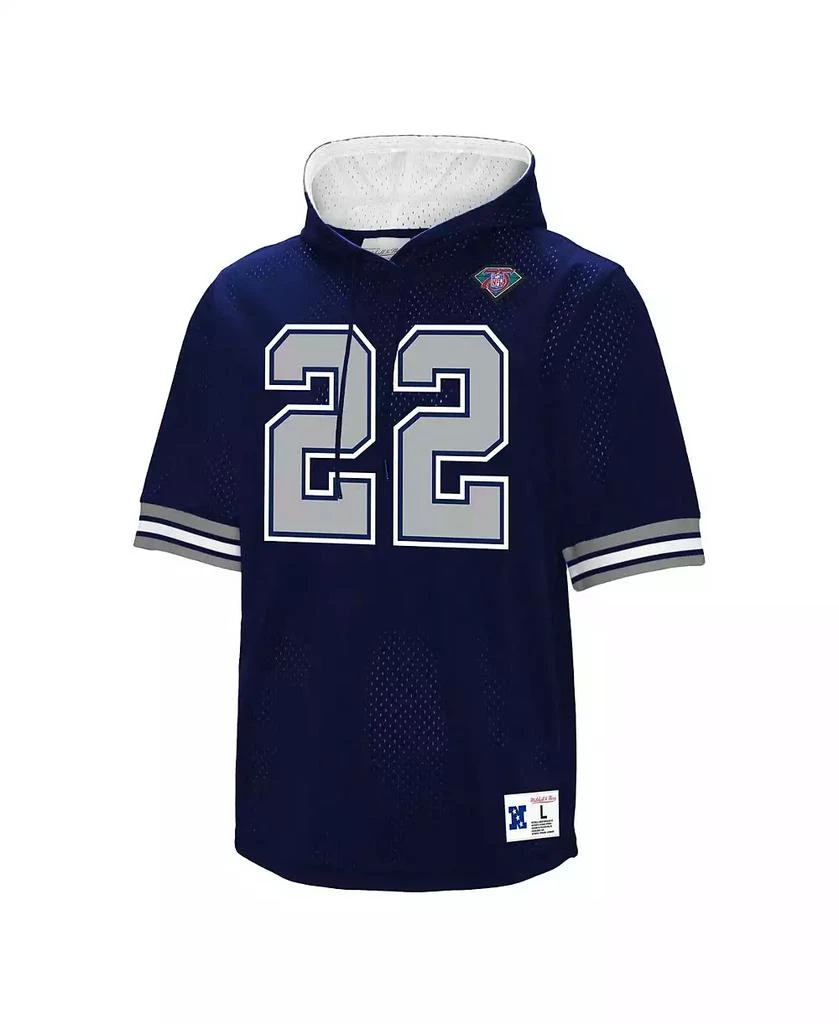 Mitchell & Ness Men's Emmitt Smith Navy Dallas Cowboys Retired Player Mesh Name Number Hoodie T-Shirt 3