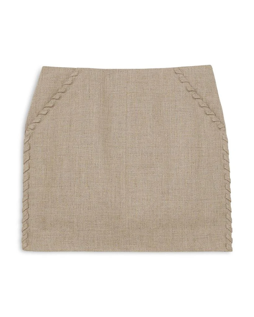 REISS Whip Stitch Linen Mini Skirt 6