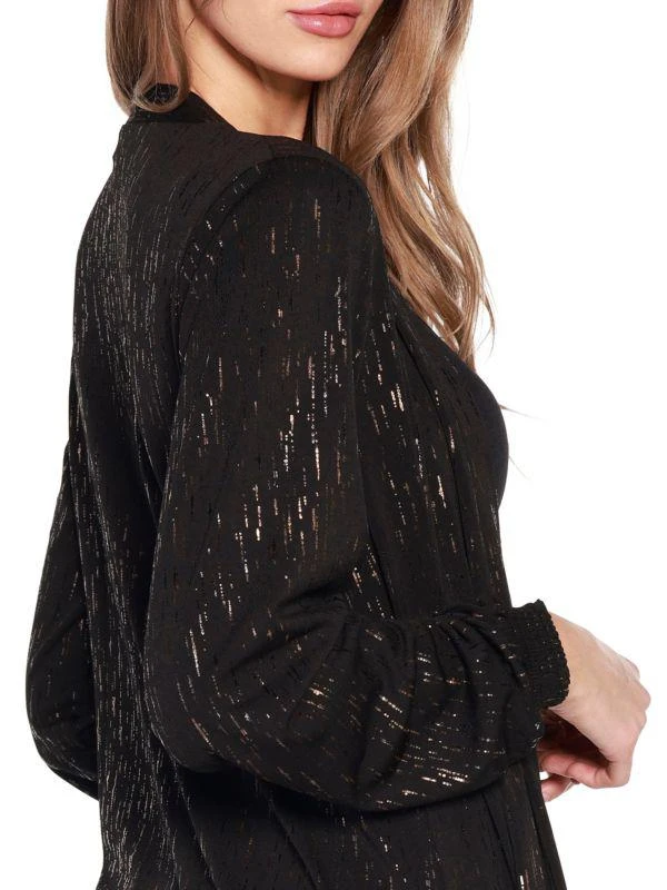belldini Foil Print Long Open Front Cardigan 5