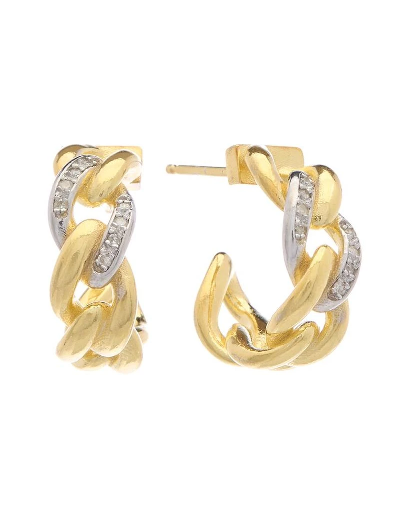 Meshmerise 18K over Silver 0.16 ct. tw. Diamond Hoops