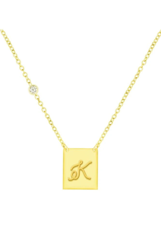 Savvy Cie Jewels 18K GOLD PLATED OVER STERLING SILVER NECKLACE WITH CZ 9
