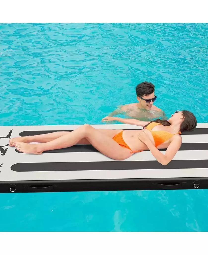 KUYOTQ 10 Feet Inflatable Gymnastics Tumbling Mat with Pump 4