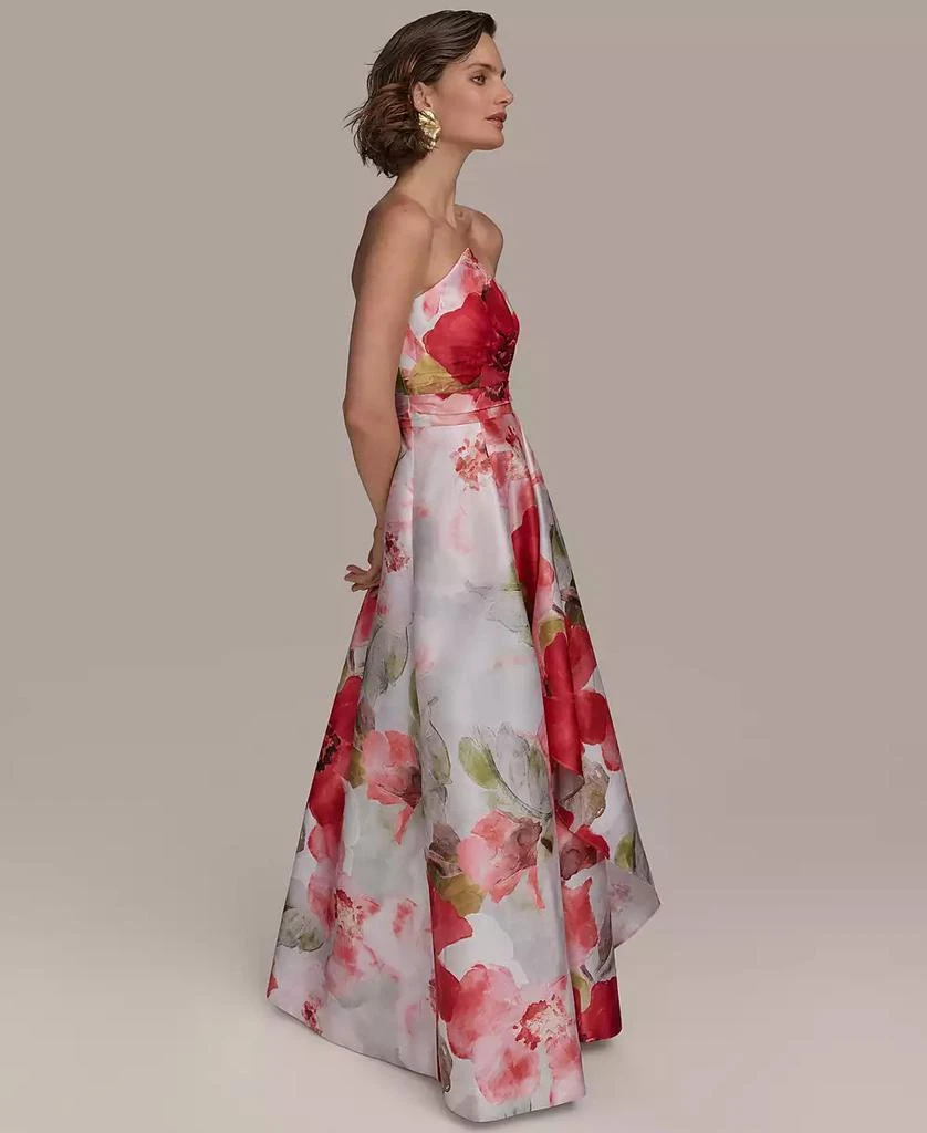 Donna Karan Women's Floral Print Strapless Gown 2