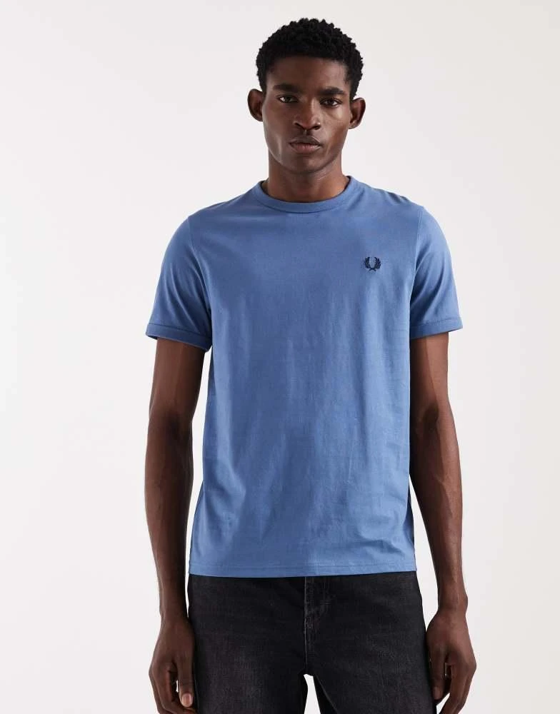 Fred Perry Fred Perry logo ringer t-shirt in bright blue