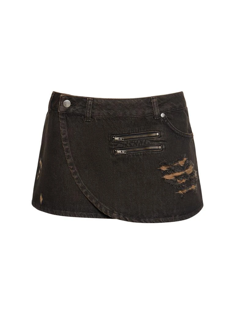 Miaou Hunter Cotton Denim Mini Skirt 1