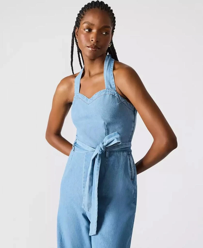 Steve Madden Women's Artie Denim Halter Jumpsuit 4