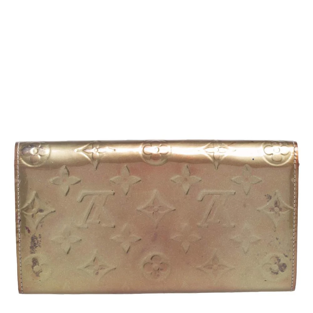 Louis Vuitton Louis Vuitton Gris Art Deco Monogram Vernis Sarah Wallet 4