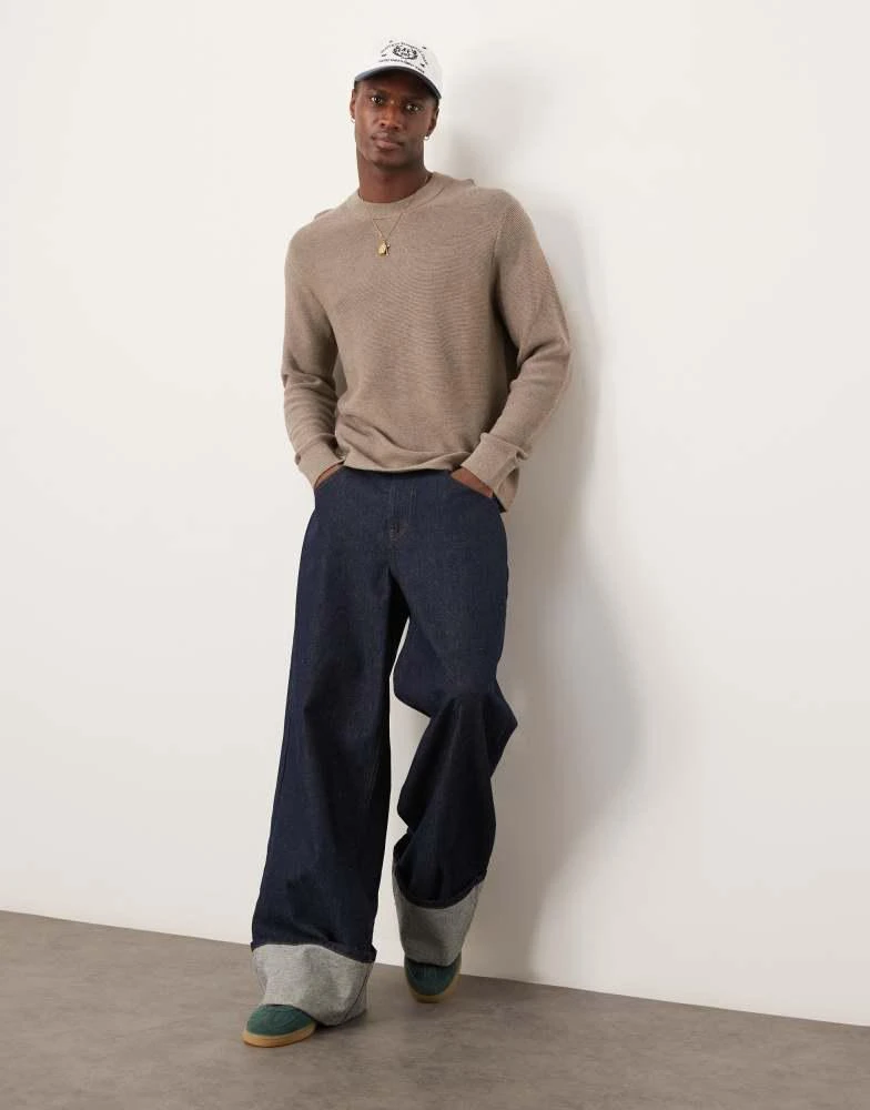 Abercrombie & Fitch Abercrombie & Fitch knitted crew neck jumper in brown 1