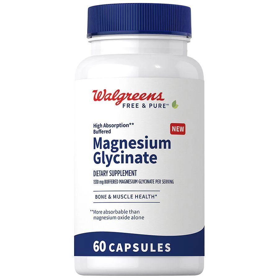 Walgreens Free
Pure High Absorption Magnesium Glycinate 1330 mg Capsules (30 days)