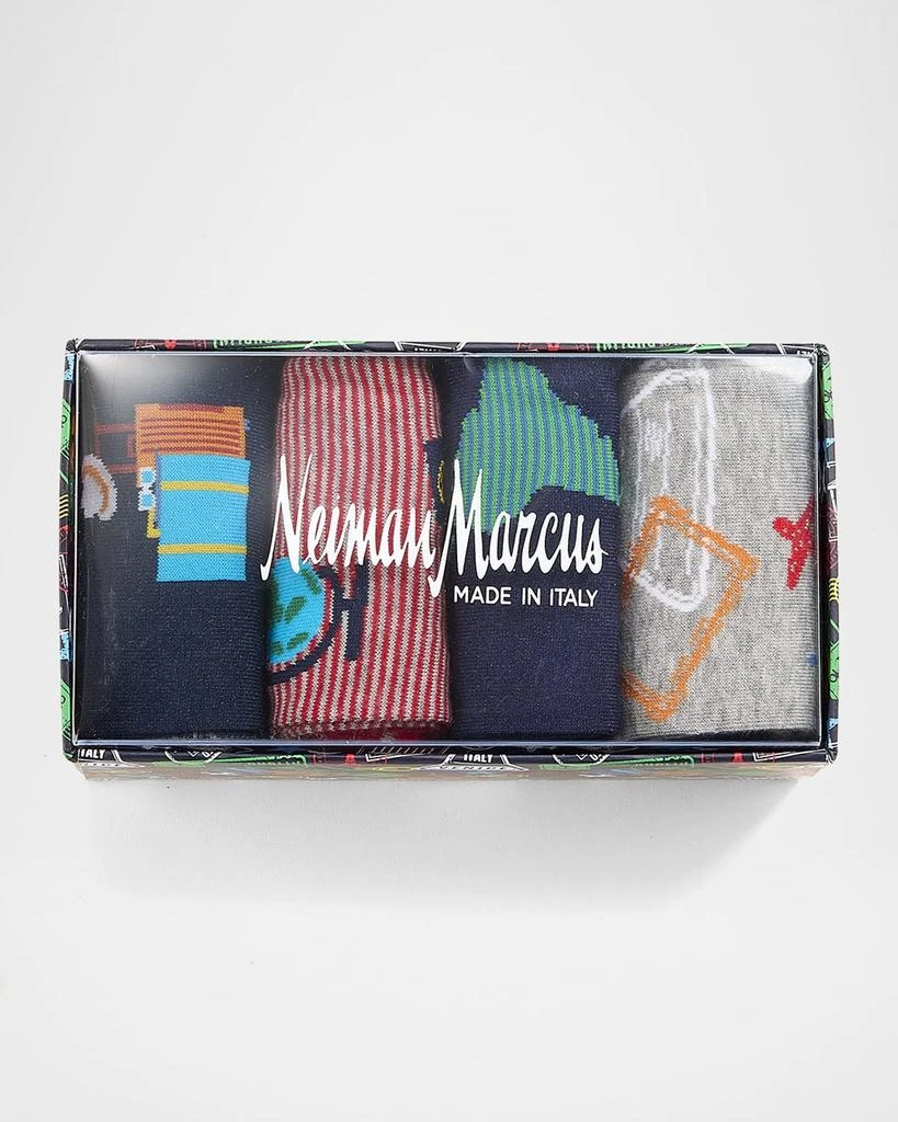 Neiman Marcus Men
s Travel 4-Pack Crew Socks, Boxed Gift Set 3