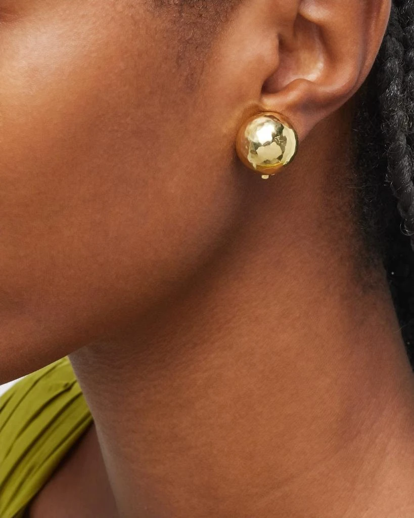 Ippolita Medium Hammered Pinball Clip Stud Earrings in 18K Gold 2
