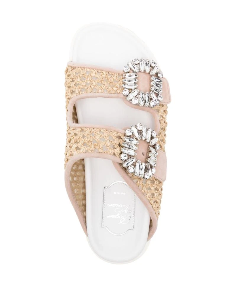 Roger Vivier SLIDY VIV RAFFIA SANDALS 4