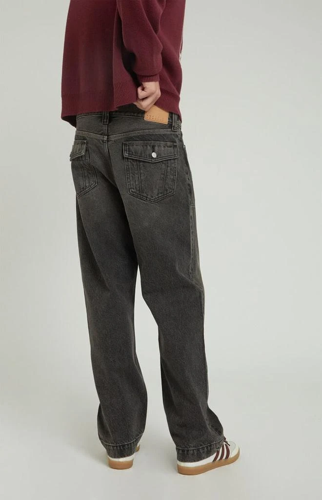 PacSun Black Tinted Contrast Stitch Baggy Jeans 3
