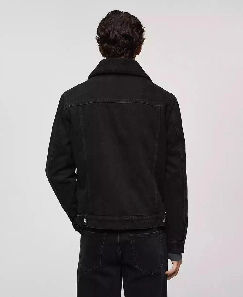 Mango Men's Slim-Fit Shearling-Effect Lining Denim Jacket 4