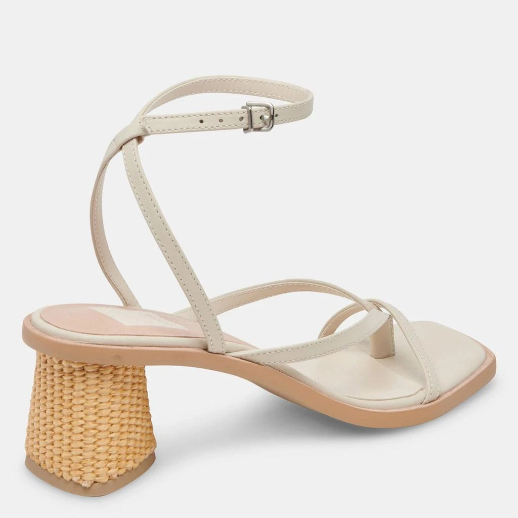 Dolce Vita Banita Wide Sandals Ivory Leather 3
