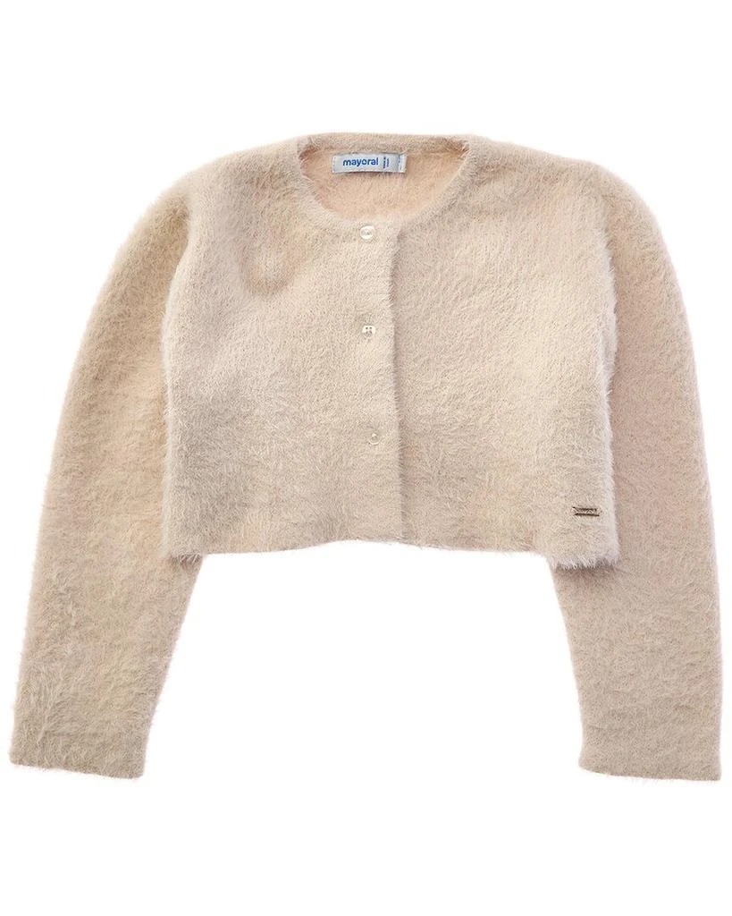 Mayoral Baby Knit Faux Fur Cardigan