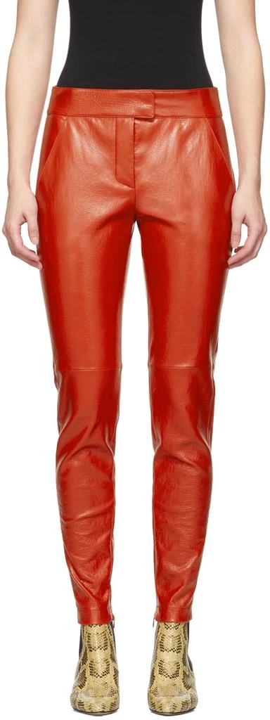 Givenchy Red Calfskin Pants 1