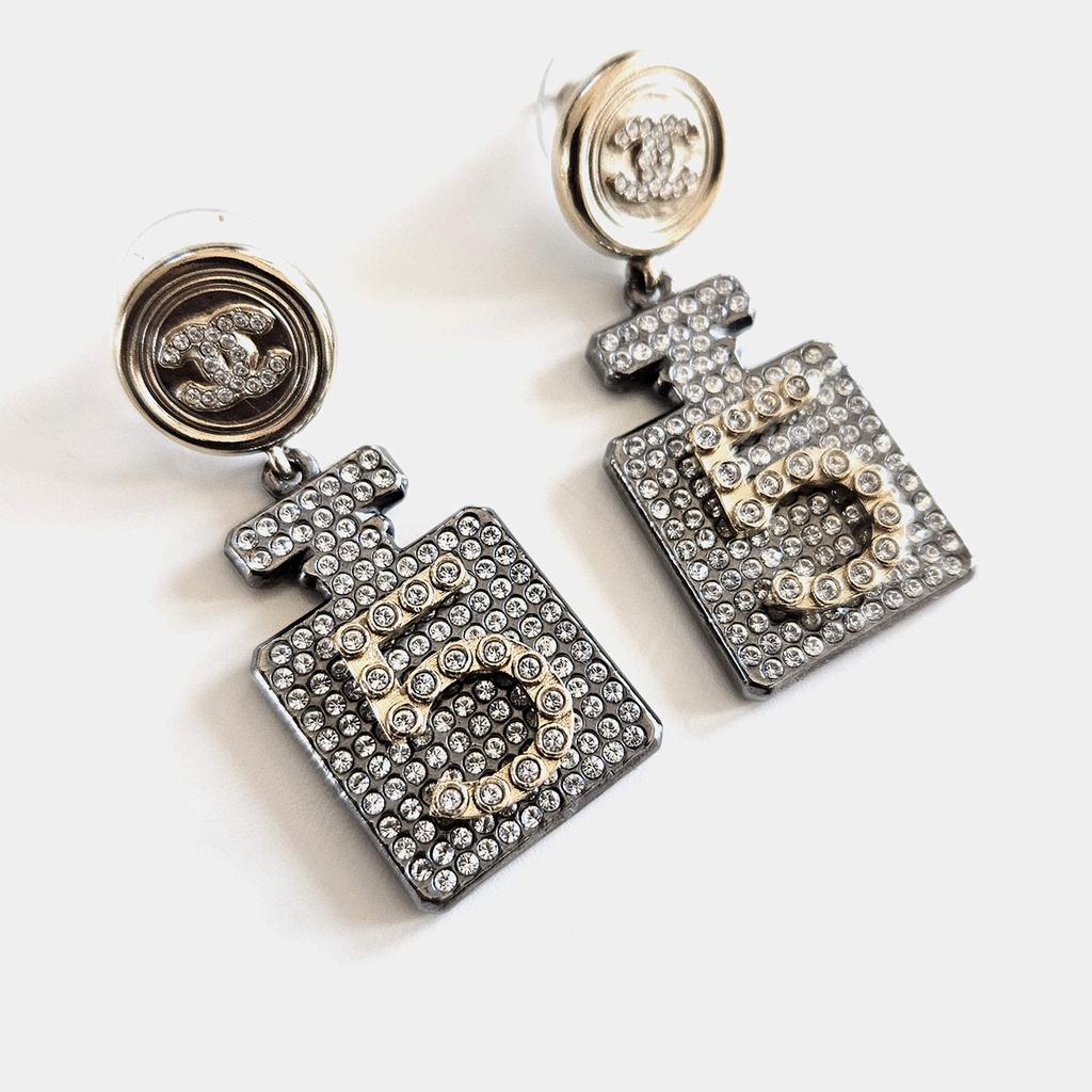 Chanel Chanel Crystal Embellished 21A No 5 Bottle Earrings