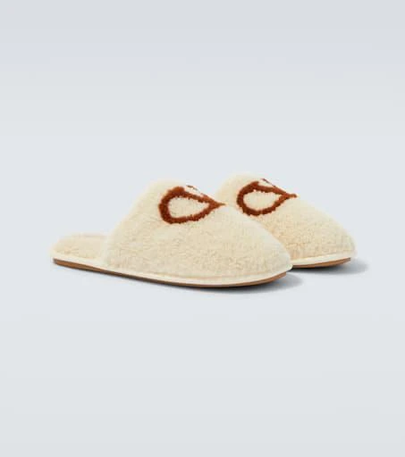 Valentino VLogo shearling slippers 5