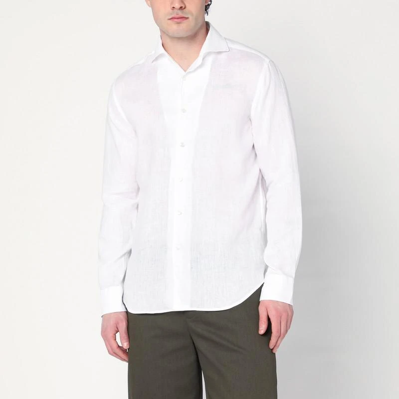 XACUS White Tailor Fit shirt in linen 1
