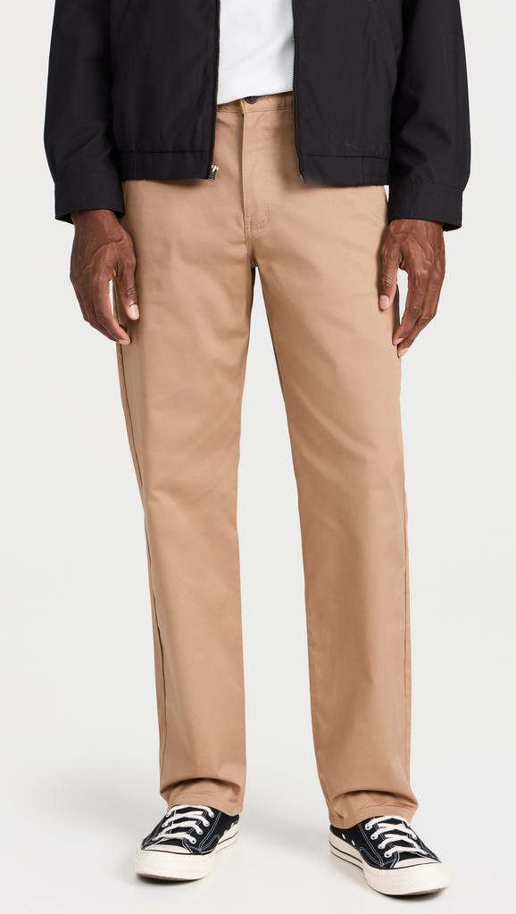 Naked & Famous Straight Chino Beige Stretch Twill Trousers