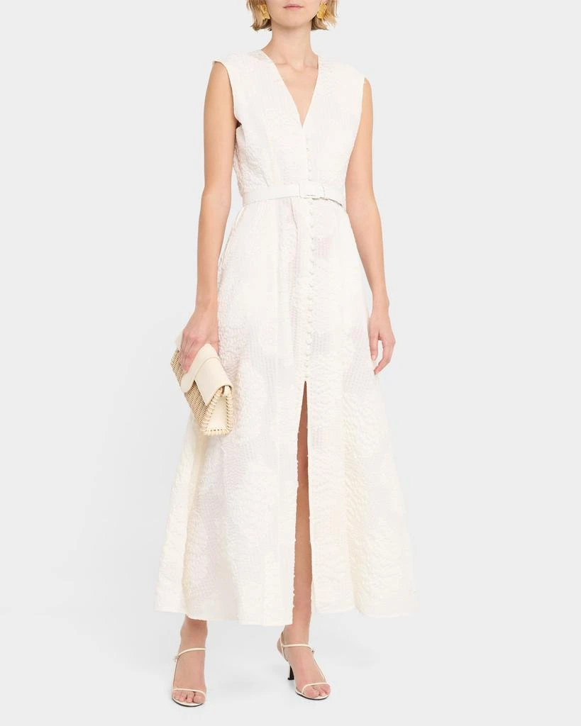 Evi Grintela Caroline Seersucker Fil Coupe Poplin Maxi Dress 4
