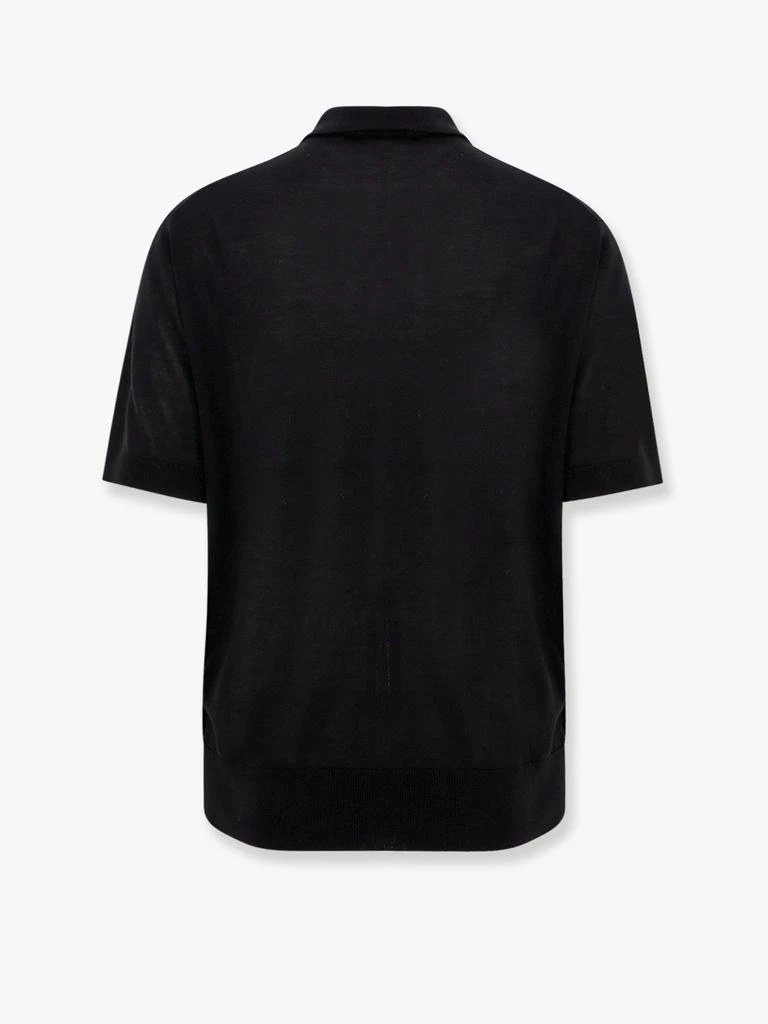 LANEUS Knitted polo shirt with ribbed profiles 2