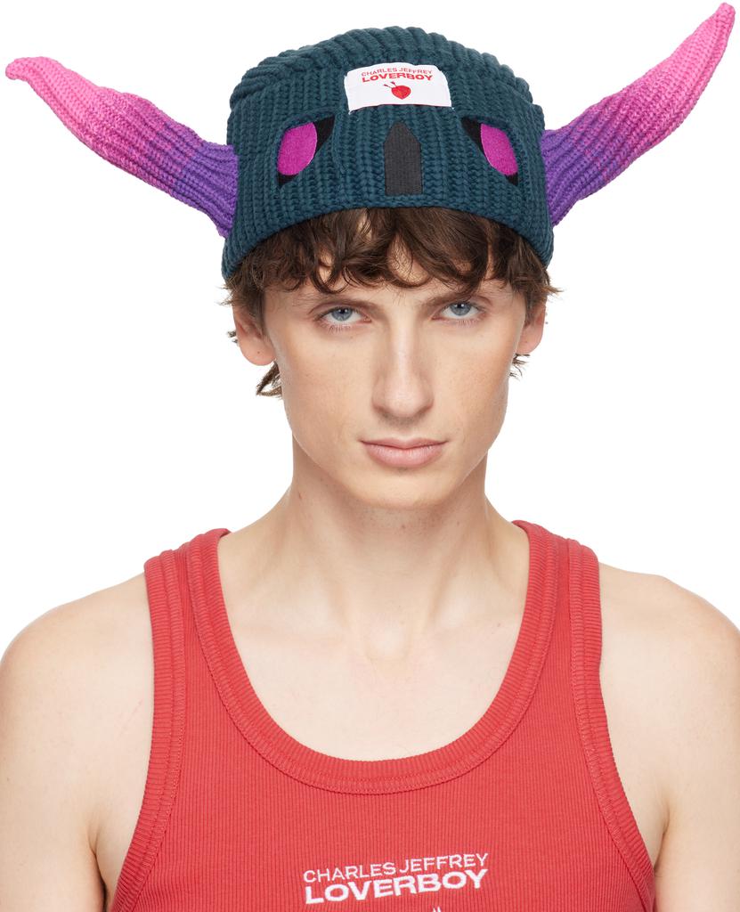 Shop SSENSE Exclusive Navy Chunky Rabbit Beanie on Sale at