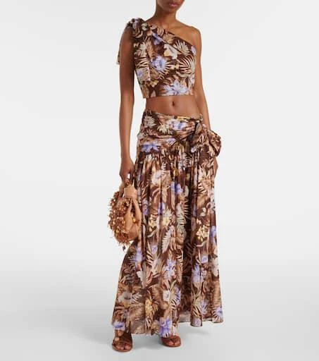 Zimmermann Coco floral one-shoulder cotton top 2